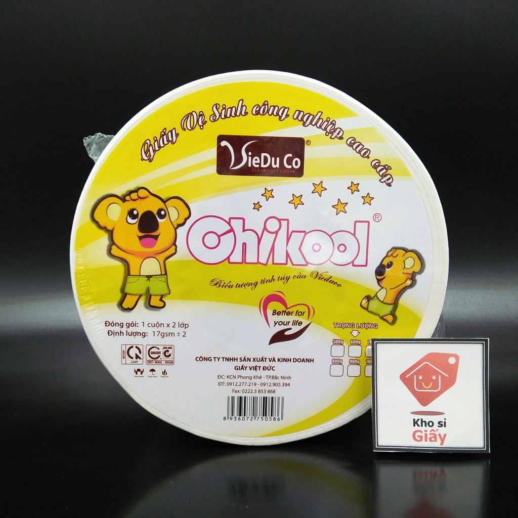 Giấy vệ sinh công nghiệp 500g cao cấp Chikool - Giấy cuộn loại 1