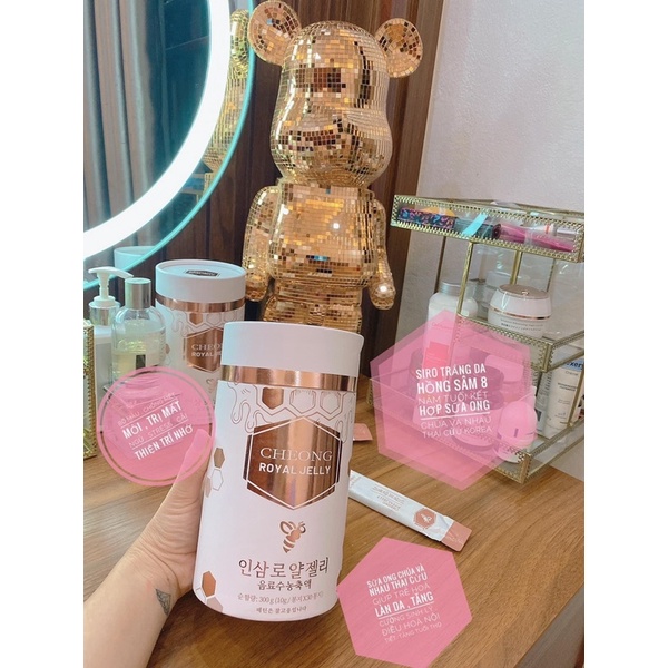 Siro Collagen Sữa Ong Chúa Cheong Royal Jelly hàn quốc hộp 30 gói Tặng kèm 1 bình pha