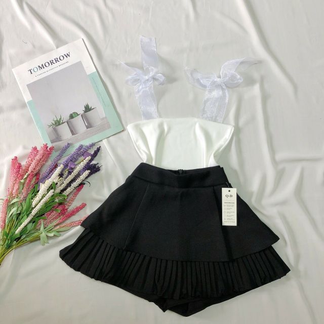 Sét chân váy và áo ruy băng phối xinh xắn🤩