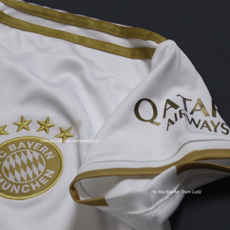 Bộ quần áo đá banh CLB Bayern Munchen màu trắng 2023 hàng cao cấp Thailand