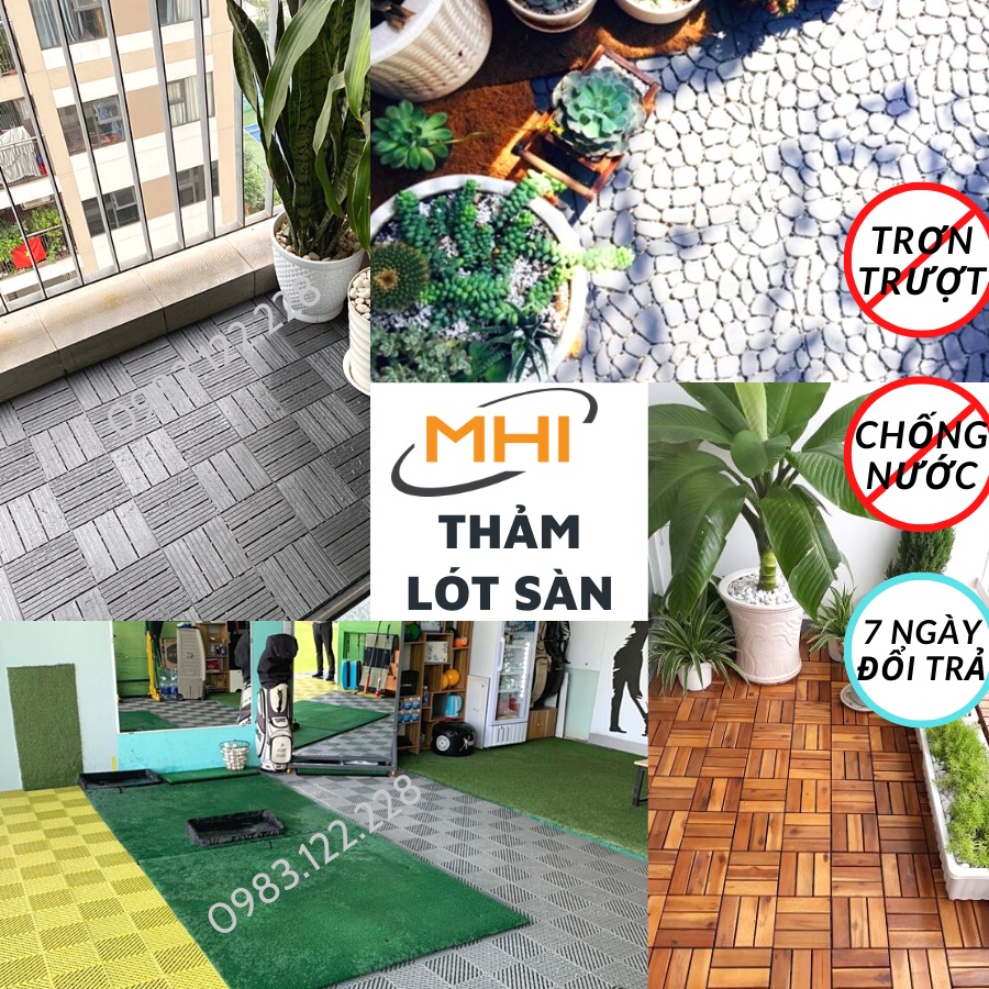 Vỉ nhựa lót sàn nhà tắm thảm lỗ, 5 nan, sỏi. Tấm nhựa lót sàn nhà vệ sinh, sân vườn