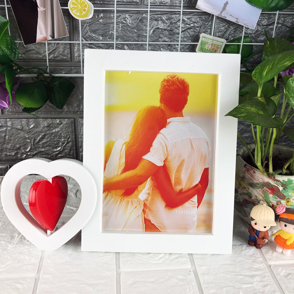 Khung ảnh để bàn 13x18 trái tim xoay (KH17)