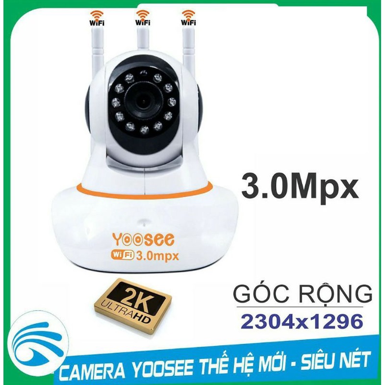 Camera yoosee chính hãng 3.0 mpx độ phân giải 2k 1296p góc siêu rộng, hàng chất lượng cao siêu nét