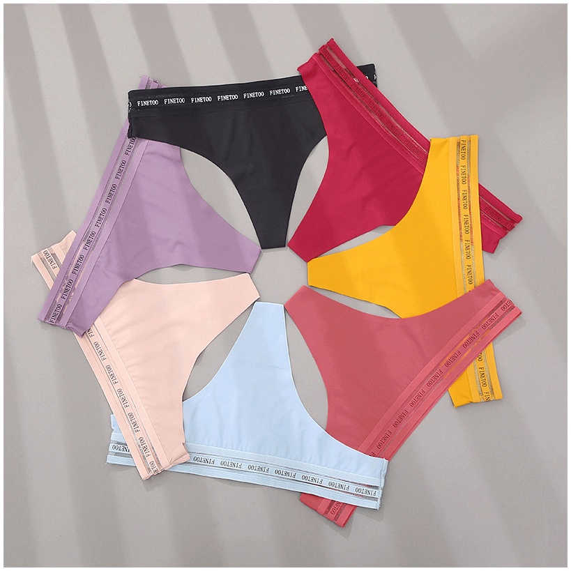 Quần lót dây FINETOO lưng thấp không đường may nhiều màu tùy chọn thời trang cỡ M-XL