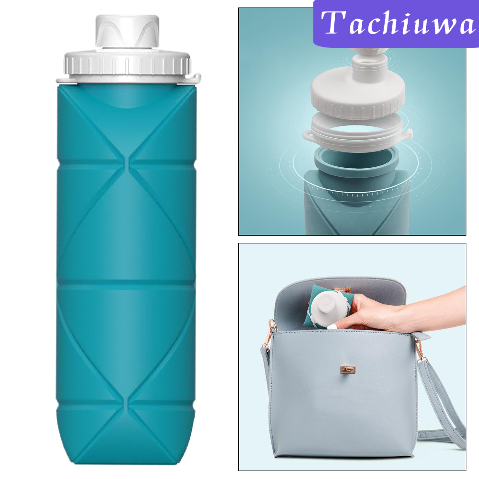 [TACHIUWA]Portable Foldable Water Bottle Kettle Outdoor Cycling GYM Sports 600ML