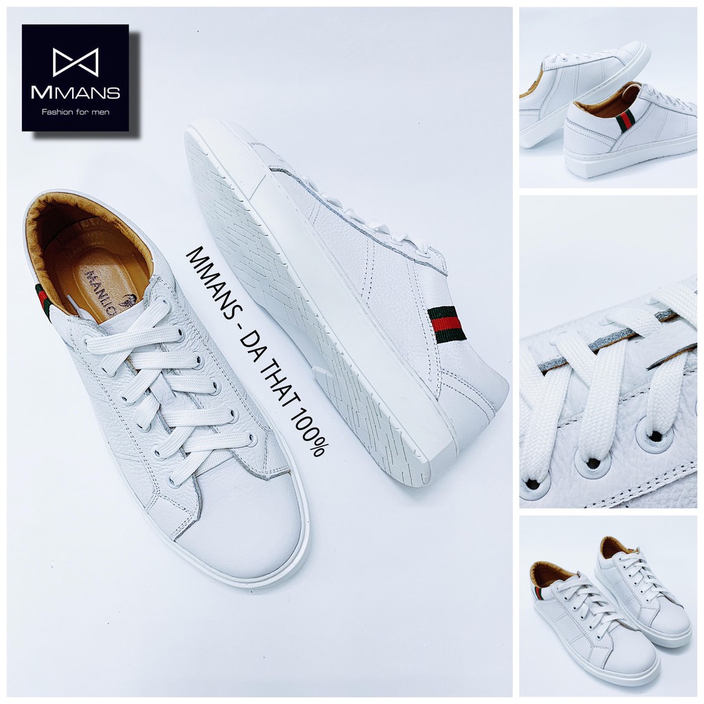 Giày nam trắng sneakers cao cấp chất DA THẬT siêu đẹp, siêu bền bảo hành 1 năm