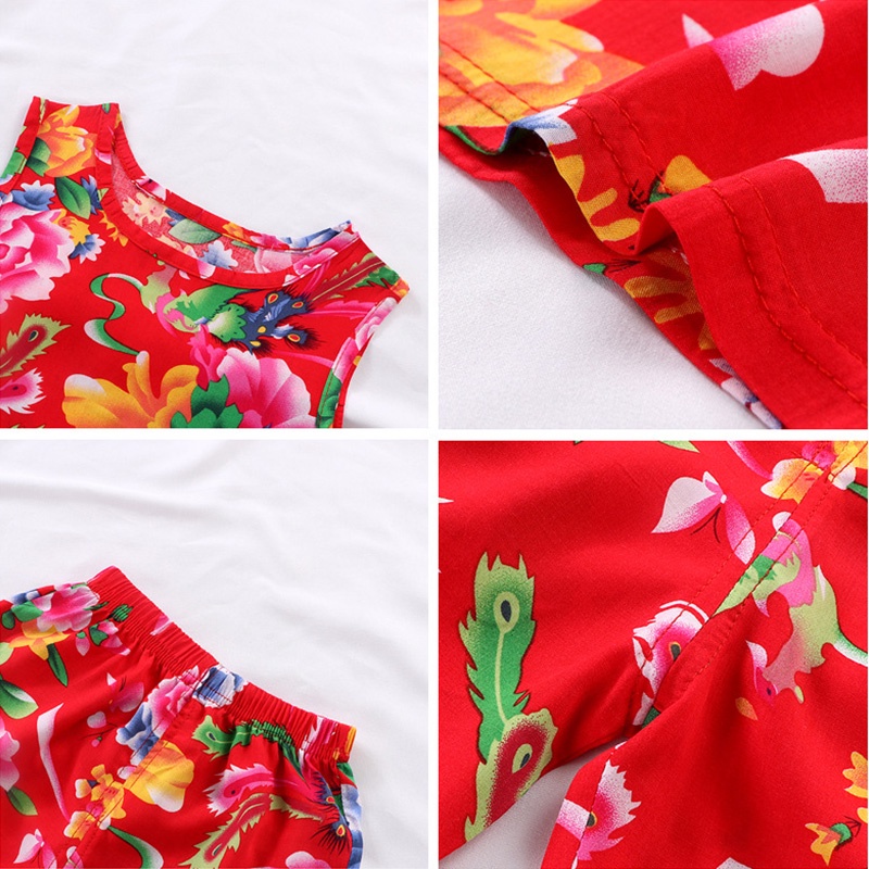 Bộ áo cộc tay và quần ngắn LUCKYCANDY chất vải cotton lụa mỏng in hoa thời trang hè nhiều màu tùy chọn cho bé
