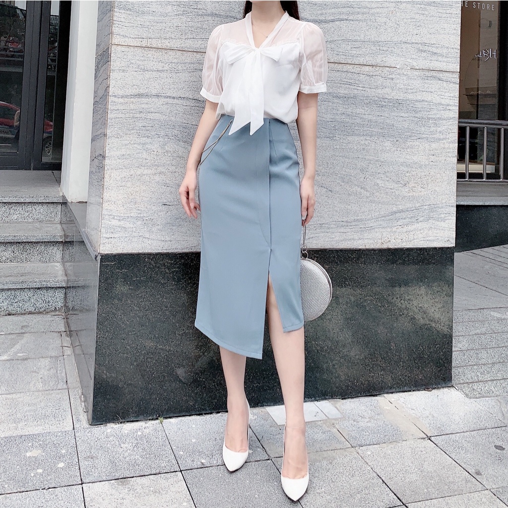 Chân váy nữ dài midi qua gối chữ A công sở 3 màu trơn HILA ( không kèm phụ kiện) ( Mã SP: CV868) | BigBuy360 - bigbuy360.vn