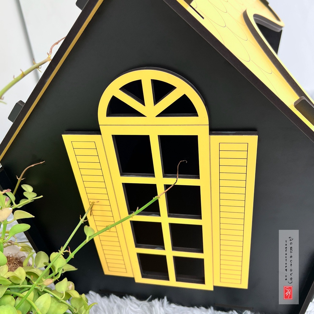 Nhà chuồng chó mèo BHP11 bằng gỗ thiết kế hiện đại lắp ghép tiện lợi