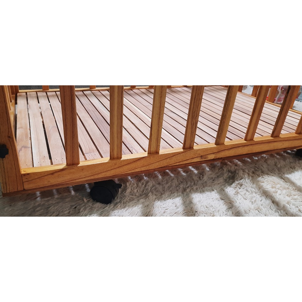 Cũi cho bé OMILUX- Cũi trẻ em bằng gỗ an toàn có chiều cao vượt trội đến 76cm
