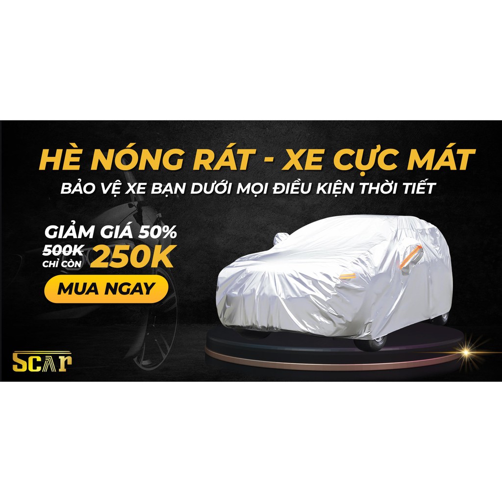 Bạt phủ ô tô 4 5 7 chỗ chống nắng nóng mưa 3 lớp cao cấp B015