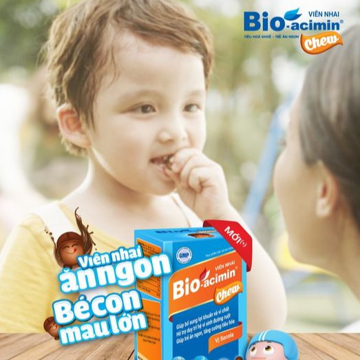 Bio-acimin Chew – Viên nhai ăn ngon, bé con mau lớn (Lọ 60 viên)