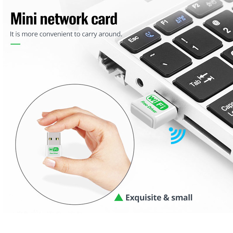Đầu chuyển đổi WiFi HdoorLink mini không dây USB 2.0 thu phát mạng thẻ 2.4G 150Mbps cho máy tính xách tay Dongle
