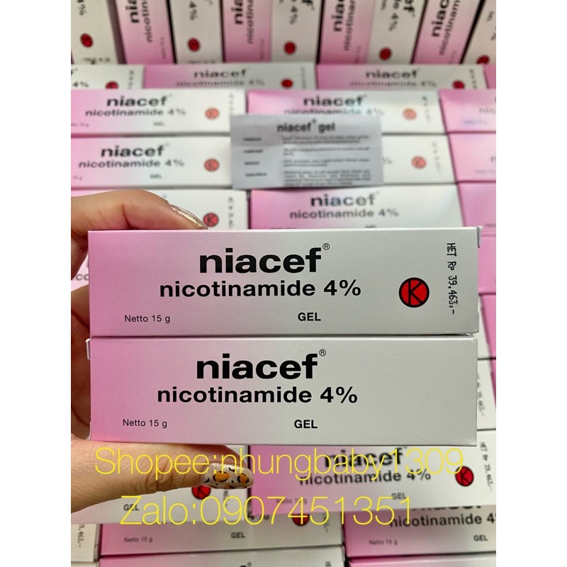Niacef Gel 4% giảm mụn làm trắng, kiểm soát dầu