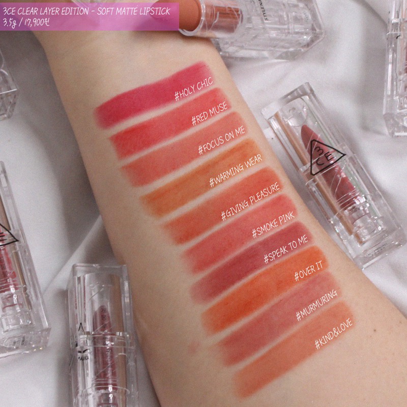 Son 3CE Soft Matte Lipstick 3CE Clear Layer Edition 3.5g