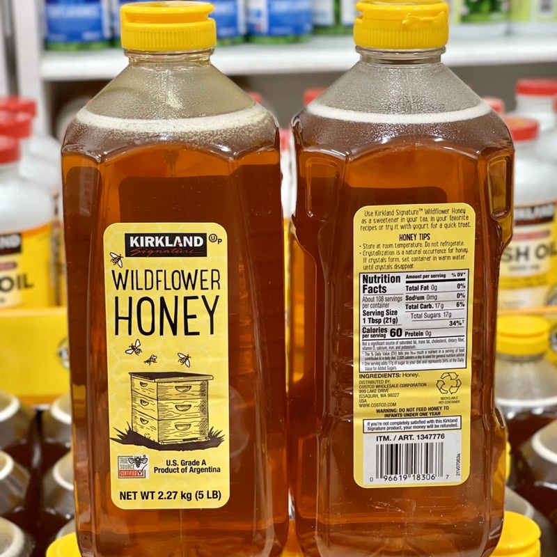 [HÀNG_CHUẨN] DATE MỚI 2023 Mật ong Wildflower Honey Kirkland của Mỹ 2,27kg