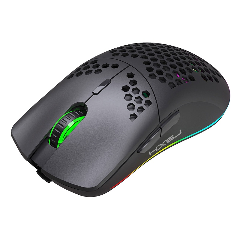 Chuột không dây T66 2.4GHz có đèn nền RGB sạc USB