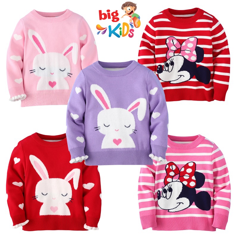 Áo len cho bé gái hàn quốc thời trang trẻ em thu đông BigKids