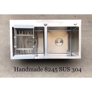 chậu 2 hố rửa bát inox 304 chống ồn