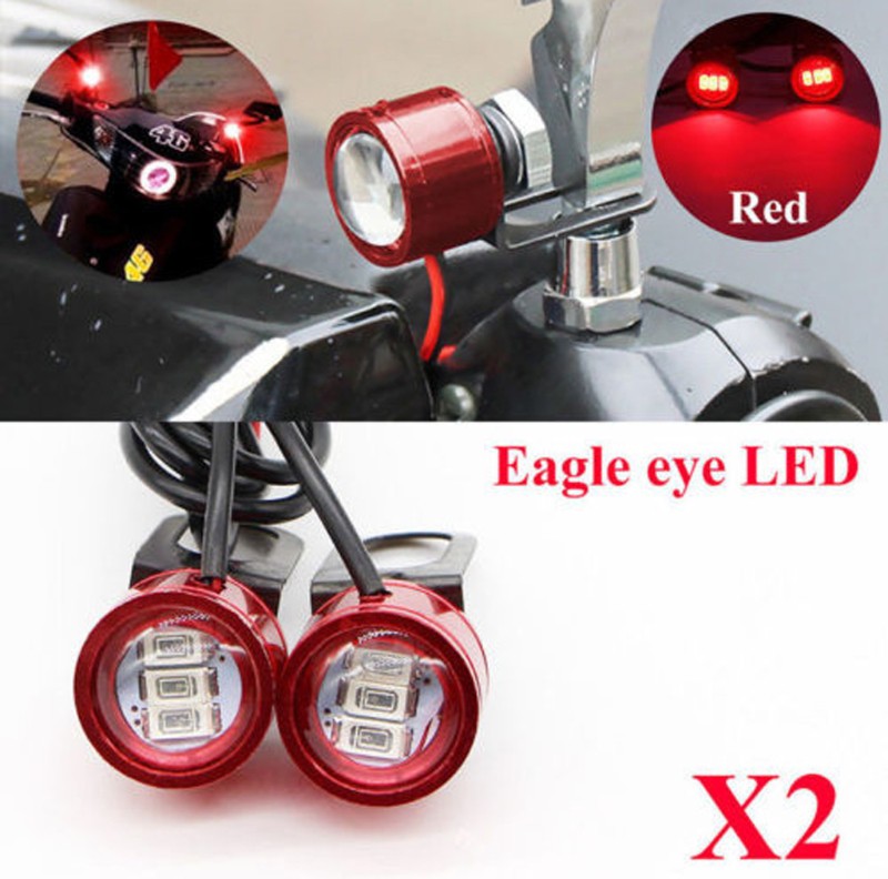 Đèn Led 3 Bóng Gắn Gương Chiếu Hậu Cho Xe Máy