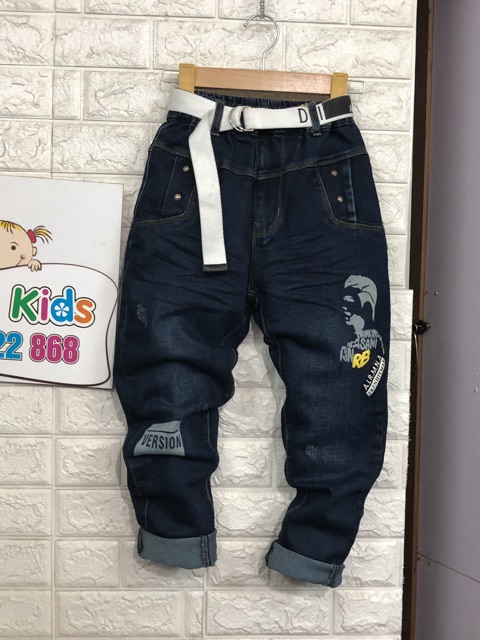 Combo Quần jean bigsize cho bé SB xanh than cực chất sz 30-50kg