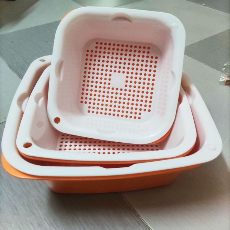 Bộ chậu rổ nhựa nhà bếp 6 món - Siêu bền, siêu đẹp