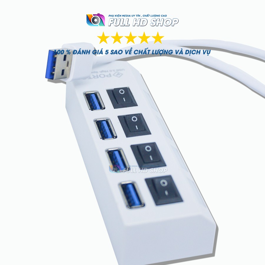 Bộ chia cổng USB 3.0 - Hub chia cổng USB tốc độ cao 4 cổng có công tắc - Full HD Shop | BigBuy360 - bigbuy360.vn