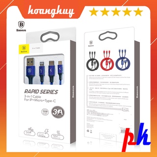 Cáp sạc 3 đầu Baseus 3A 1.2m