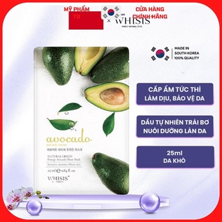 Mặt Nạ Bơ Sữa Whisis Nature Origin Energy Avocado Sheet Mask Mặt Nạ Giấy Dưỡng Cấp Ẩm Làm Trắng Da Hàn Quốc Chính Hãng