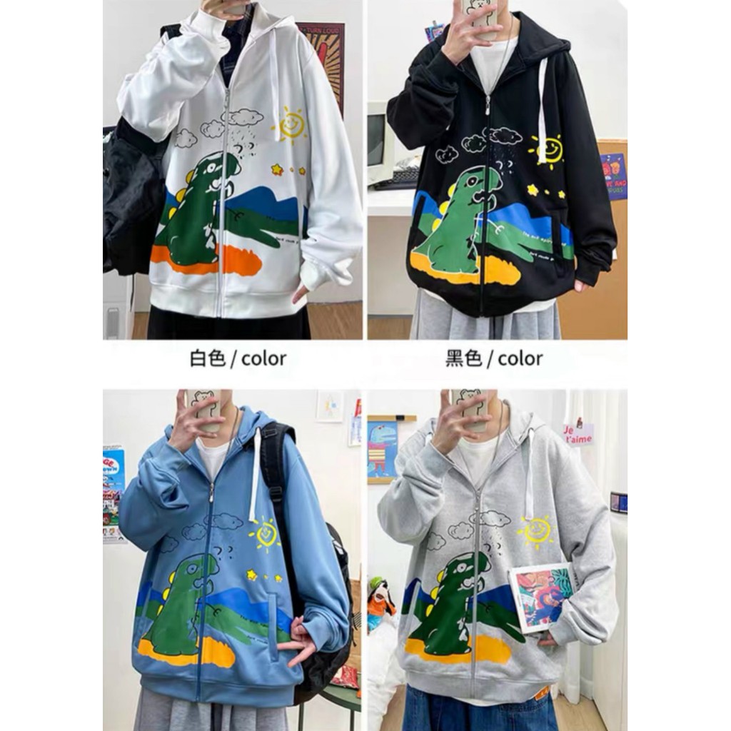 Áo khoác khủng long cute chất nỉ | Áo khoác Nam/ Nữ siêu thoải mái Form rộng | BigBuy360 - bigbuy360.vn