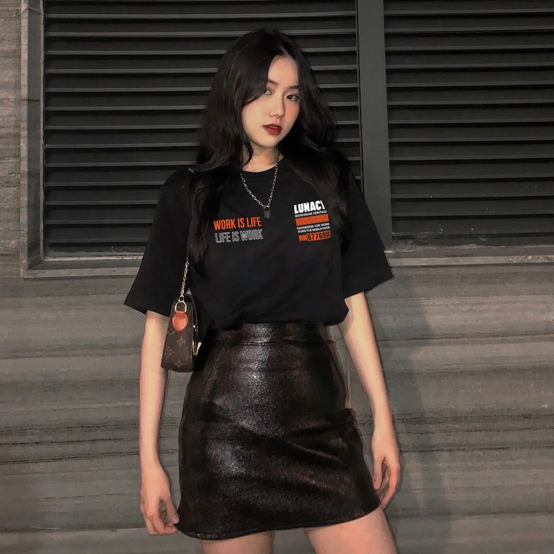 Áo thun tay lỡ B.S.K.L LUNACY phông Unisex nam nữ Cotton oversize form rộng LUNACY TB020 | BigBuy360 - bigbuy360.vn