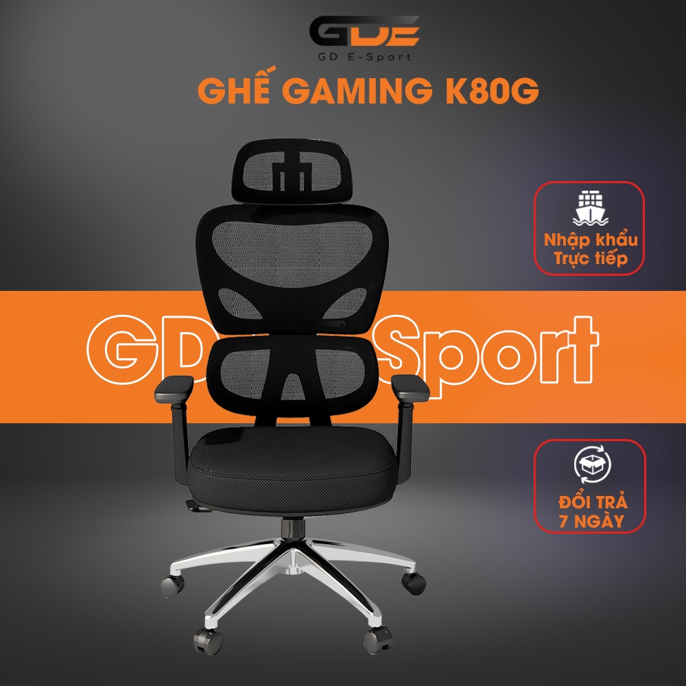 [Mã BMBAU300 giảm 10% đơn 499K] Ghế Xoay Gaming, Ghế Công Thái Học GD Esport Moldel K80G Chất Liệu Đệm Lưới Thoáng Khí