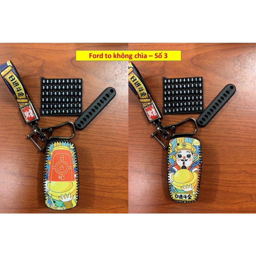 Bao da chìa khoá ô tô Tài lộc dành cho Ford không chìa