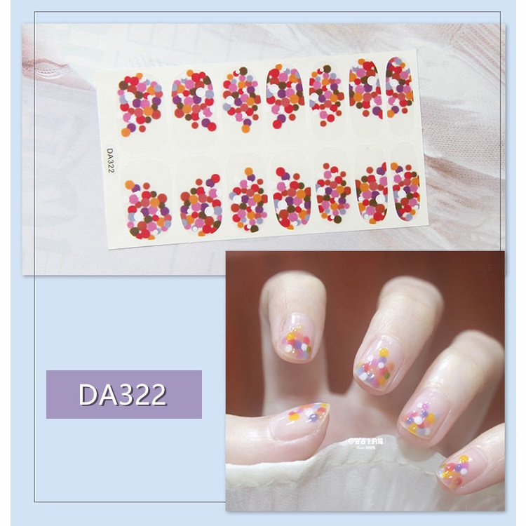 Bộ nail sticker 14 miếng dán móng tay trang trí 3D DA321-DA340 xinh xắn chống thấm nước