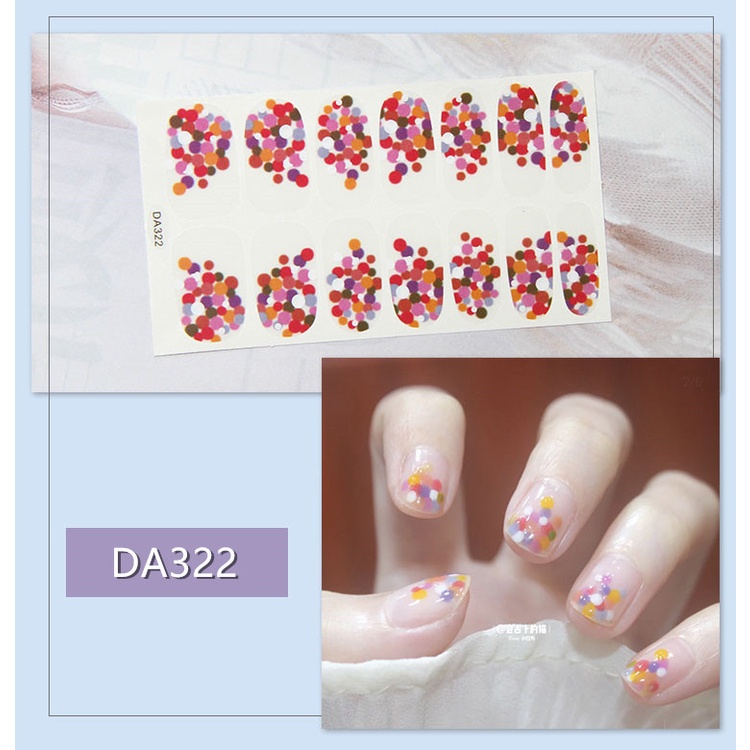 Bộ nail sticker 14 miếng dán móng tay trang trí 3D DA321-DA340 xinh xắn chống thấm nước