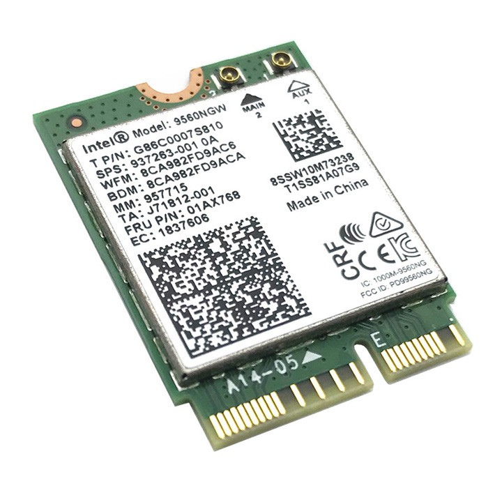 Card wifi chuẩn AC MU-MIMO 1.73Gbps tích hợp bluetooth 5.0 Intel 9560NGW PK04