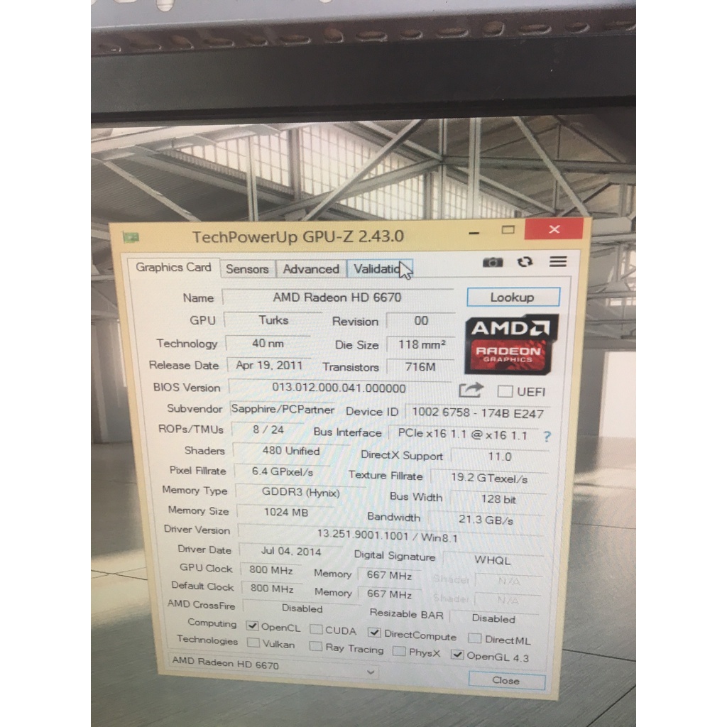 Card màn hình SAPPHIRE HD6670 1GB DDR3 128 bit