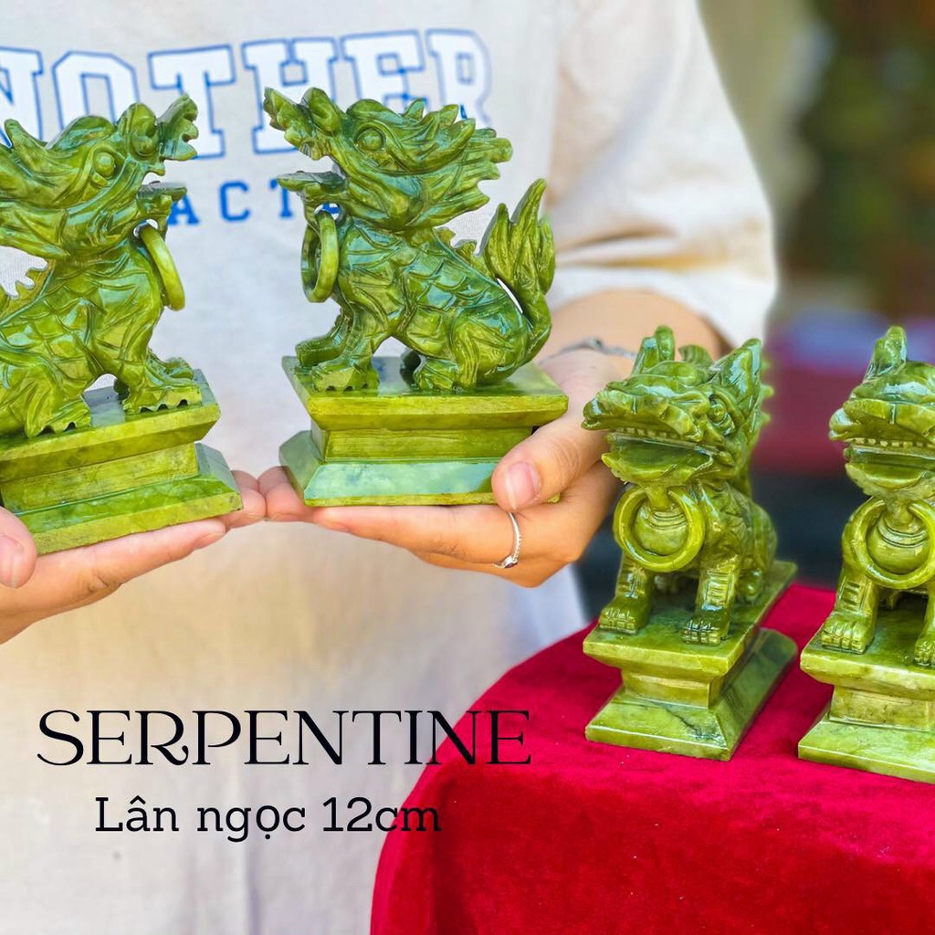 Kỳ Lân Đá Ngọc Hoàng Long Đá Lam Ngọc - Cao 15cm & 20cm