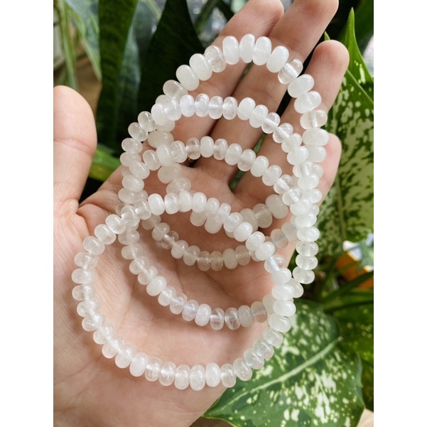 Vòng Clear Quartz hạt bánh xe