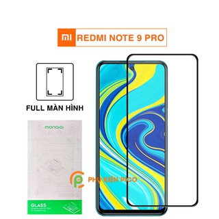 Kính cường lực Redmi Note 9 Pro full màn hình viền đen siêu mỏng Monqiqi - Dán màn hình Xiaomi Redmi Note 9 Pro