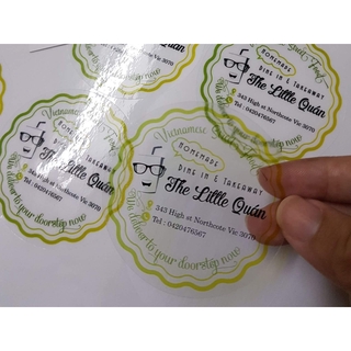 [Combo] In Tem nhựa, tem trong suốt chống nước cắt sẳn theo yêu cầu A3