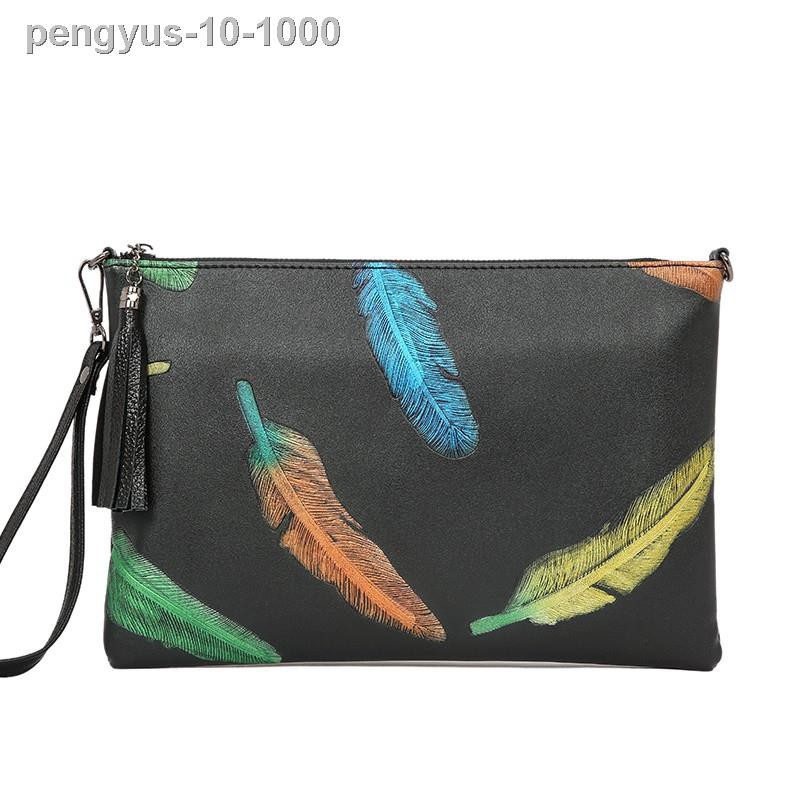 ○♕Túi cầm tay họa tiết lông vũ xinh xắn hợp thời trang cho nam nữ | BigBuy360 - bigbuy360.vn