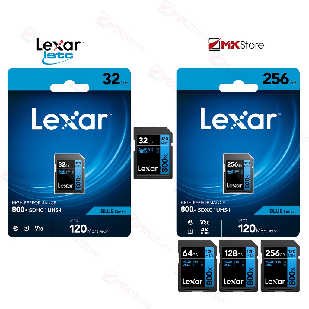 Thẻ nhớ máy ảnh LEXAR 800x SDHC /SDXC UHS-I Cards BLUE Series
