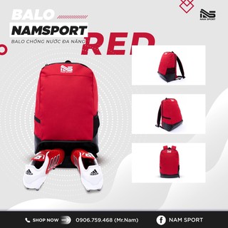 Balo bóng đá cao cấp Nam Sport Đỏ - Có ngăn để giày, đồ dơ riêng - Chống nước