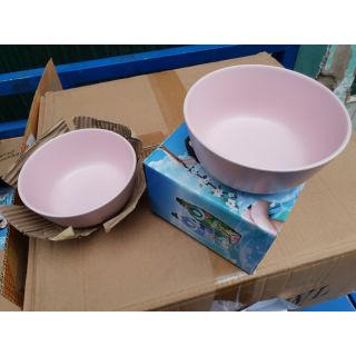 Bộ 2 TÔ Gốm Sứ Tráng Men Màu HỒNG PASTEL 5.7 Inch. Hàng kmai Downy