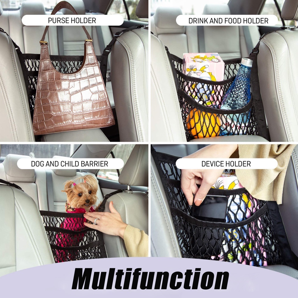 Túi Lưới Đựng Vật Dụng 3 Tầng Co Giãn Sắp Xếp Gọn Gàng Cho Xe Hơi