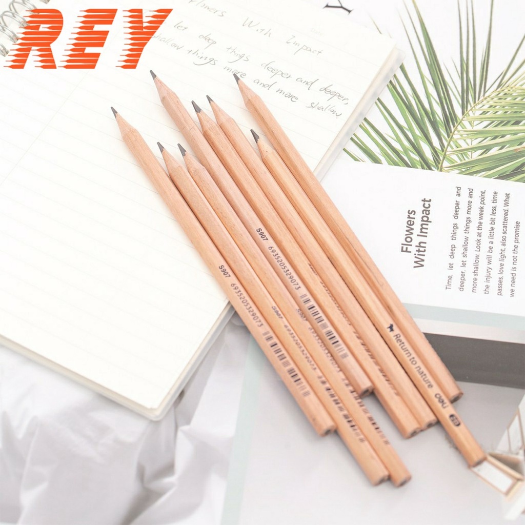 [Giao hỏa tốc] Combo 10 cây bút chì 2B nguyên gỗ không sơn DELI S907 sản phẩm chính hãng