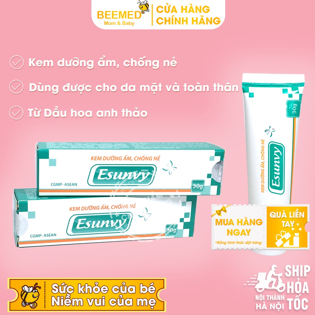 Kem dưỡng ẩm chống nẻ Esunvy - từ dầu hoa anh thảo - dưỡng da, ngăn ngừa khô da, làm đẹp da