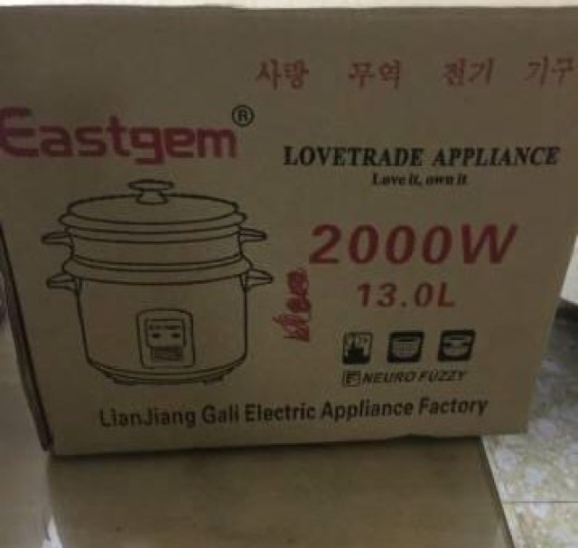 Nồi Cơm Điện Công Nghiệp Eastgem 10l-13l Có Xửng Hấp