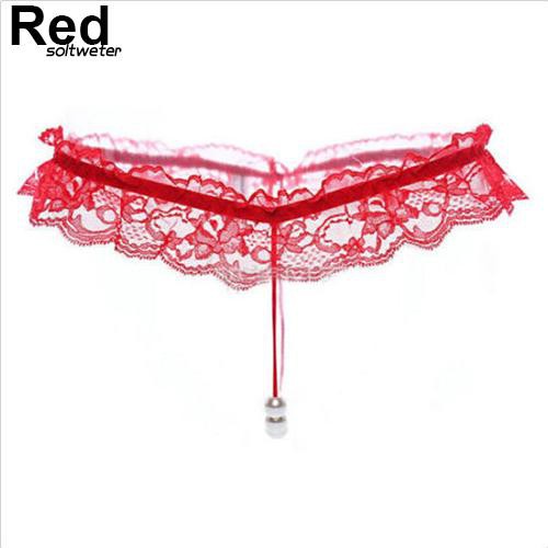 Quần lọt khe phối ren xỏ ngọc trai giả quyến rũ cho nữ